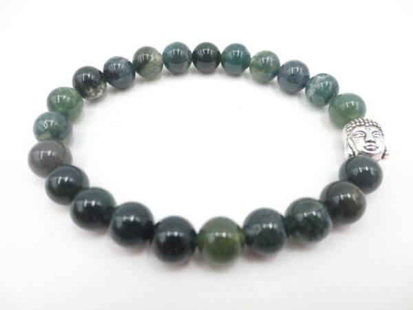 0,8cm armband Moss Agate Boeddha