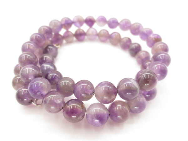 0,8cm dubbel stenen armband amethyst