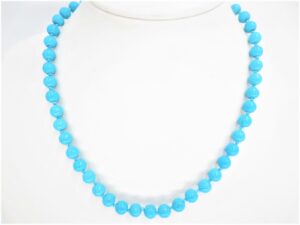 0,8cm steen kralen ketting blauwe howliet