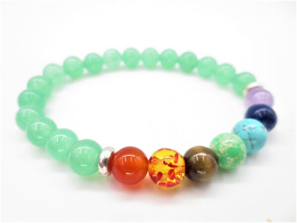 7 chakra 0,8cm steen armband Aventurijn