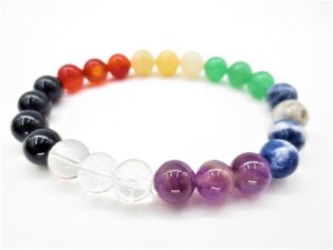 7 chakra 0,8cm steen armband gemixed