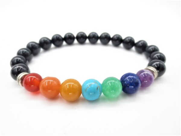 8mm armband Onyx 7 Chakra