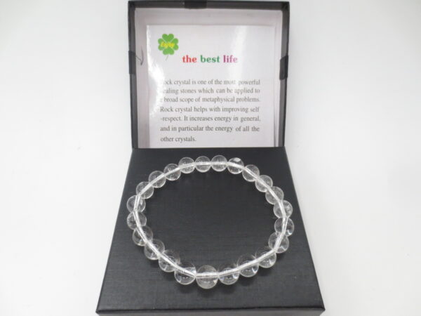 8mm armband Rock Crystal met cadeau doos