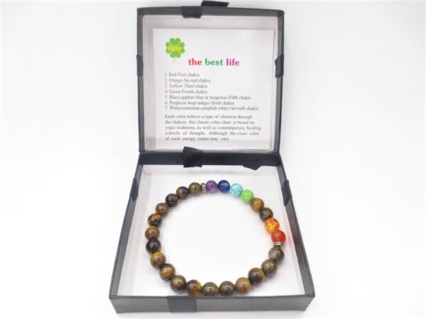 8mm armband Tijgeroog 7 Chakra