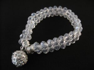 Dubbele kristal armband wit