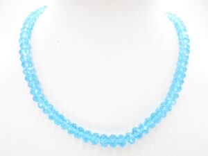 Dunne kristal ketting blauw