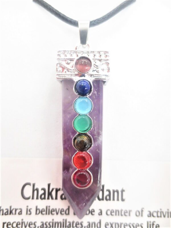 Edelsteen Amethyst 7 Chakra Pendant Ketting