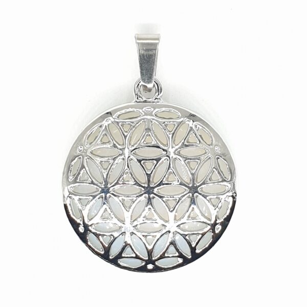 Edelsteen Flower of Life Pendant - Opaliet