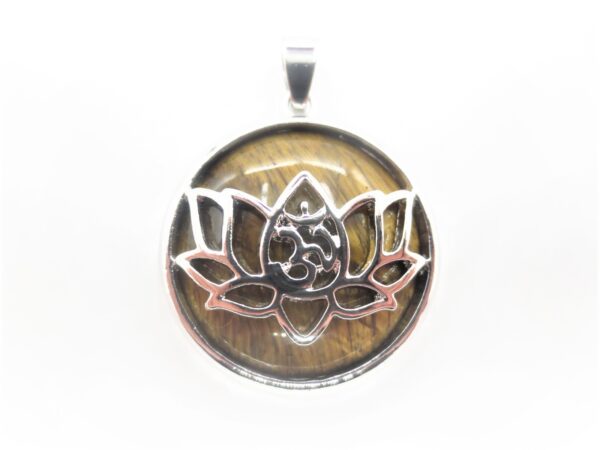 Edelsteen Lotus Pendant - Tijgeroog