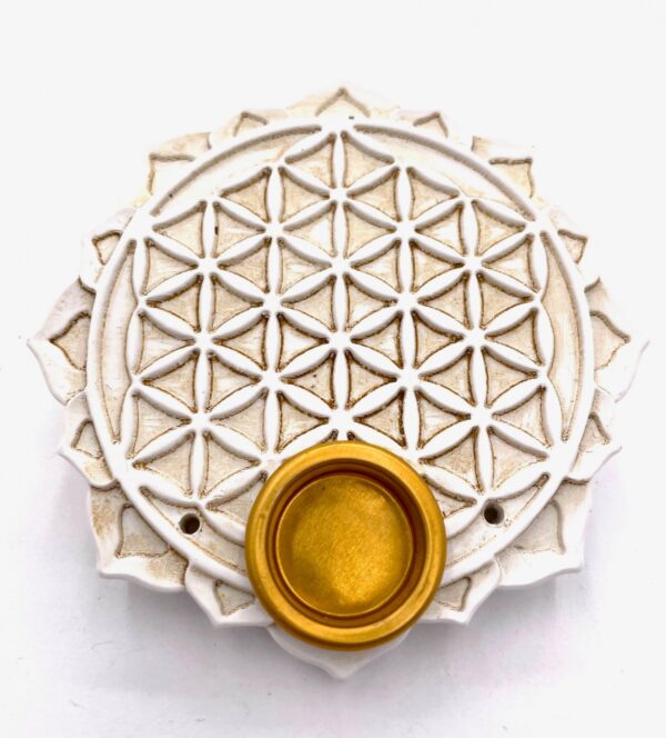 Flower of Life Wierookhouder - Rond Wit (6 stuks)