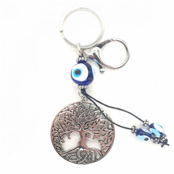 Groothandel - blauwe boze oog sleutelhanger Tree of Life set van 6