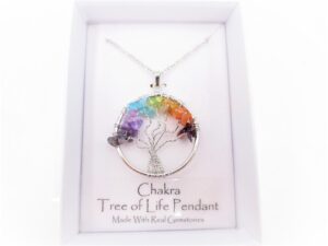 Groothandel Gemstone Tree of Life Pendants Chakra Necklace