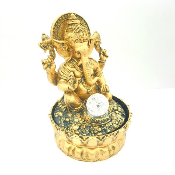 Groothandel - Meditatie Led Verlichting Ganesha Goud Fontein Klein