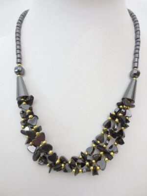 Hematiet hart ketting onyx