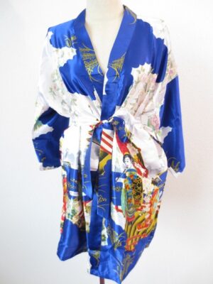 Japanse kimono Kort blauw