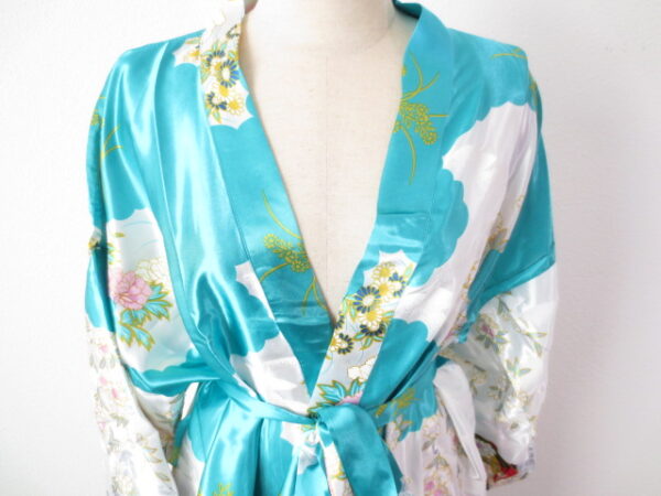 Japanse kimono Lang turquoise