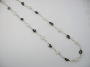 Kleine Edelsteen Ketting Onyx Milky Quartz