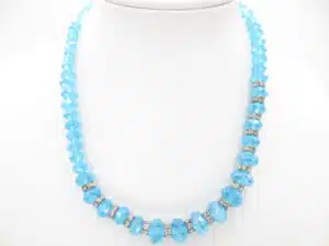 kristal ketting met diamant blauw