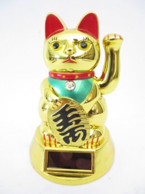 Lucky Cat Solar Light Goud (middel)