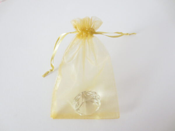 Organza zakjes blanco Goud 7.5 x 10cm (100 stuks)