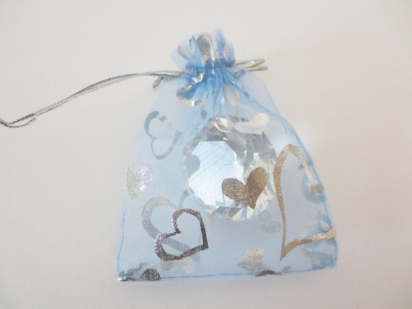 Organza Zakjes Hartjes Licht Blauw