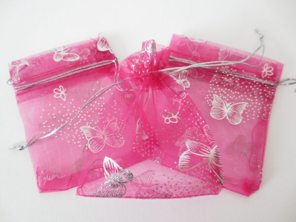 Organza zakjes vlinder Fuchsia