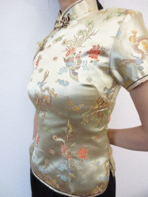 Shanghai Blouse draak/phoenix goud