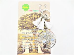 Tree of Life sleutelhanger opalite met uil