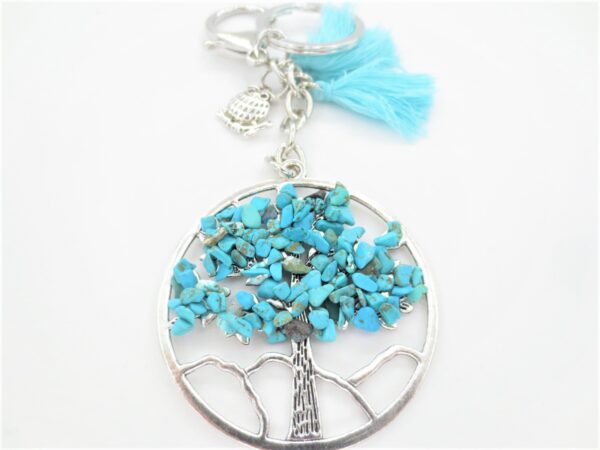 Tree of Life sleutelhanger turquoise met uil