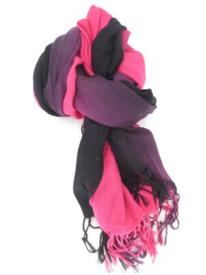 Viscose doorlopend roze/rood naar zwart