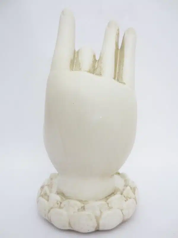 Witte Boeddha hand wierook/theelichthouder