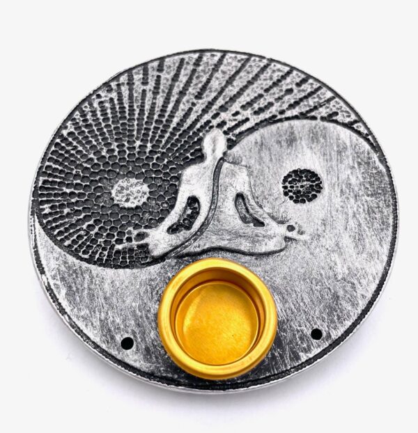 Yin Yang Meditatie wierook houder rond zilver (6 stuks)