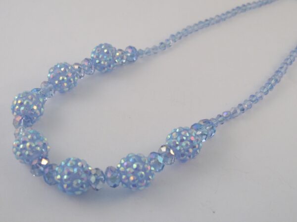 Imitatie Shamballa ketting blauw