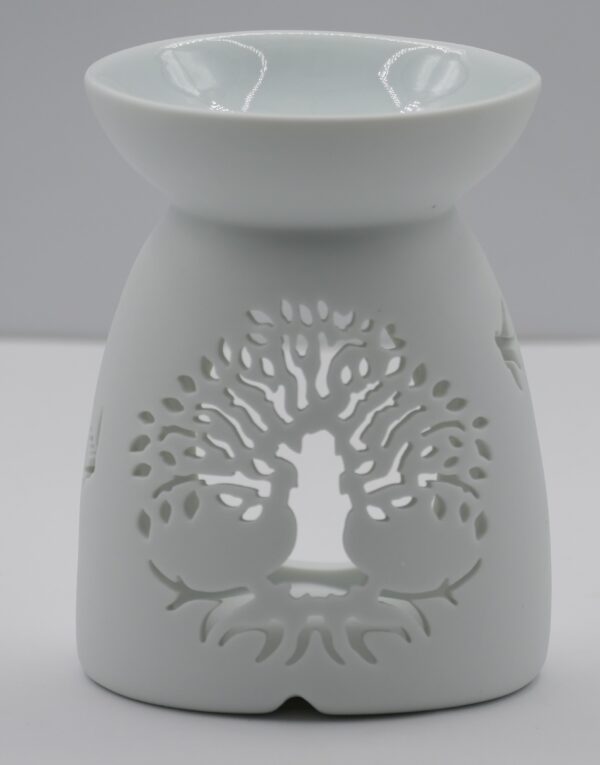 Oliebrander Wit Tree of Life met birds (groot)