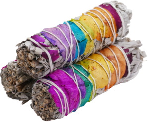 Witte Salie & 7 Color Rose Petals - Smudge Stick Bundle - 12 cm