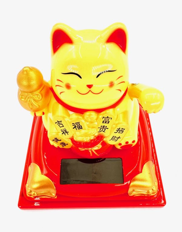 Lucky Cat Solar Light - Geel (I)