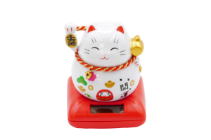 Lucky Cat Solar Light met Zwaaiende Rechterarm - Wit