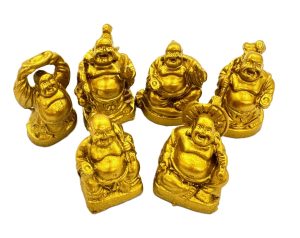 3cm Mini Boeddha Set Goud (6st)