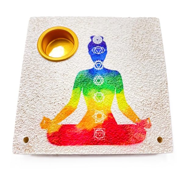 7 Chakra Vierkant Wierook Houder - Wit