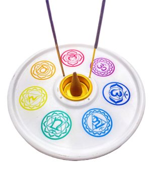 7 Chakra - Wierookhouder - Rond Wit