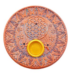 Flower of Life Wierookhouder - Rond Brons