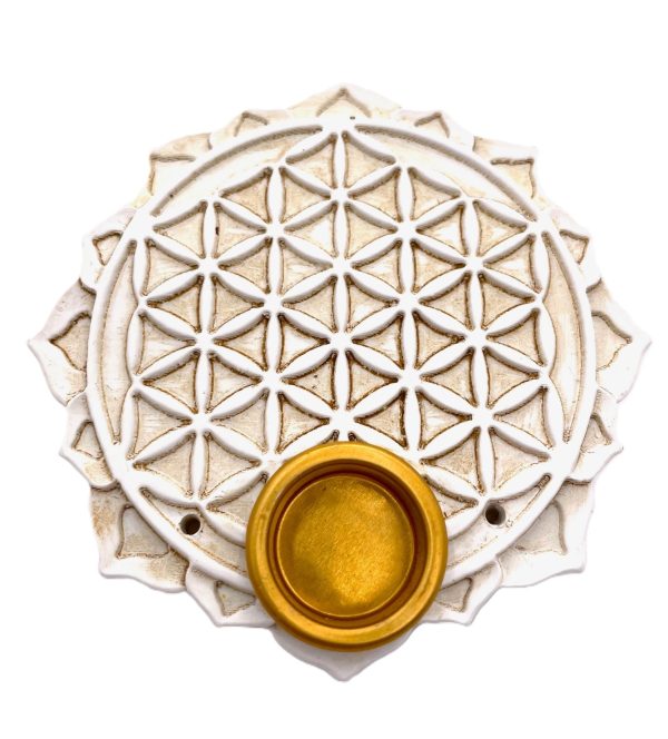 Flower of Life Wierookhouder - Rond Wit (6 stuks)