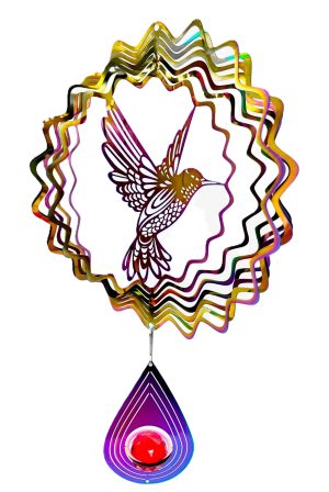 Medium Cosmo Wind Spinner Hummingbird - Regenboog Druppel