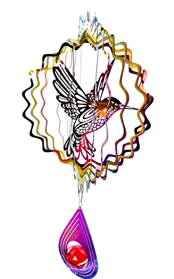 Medium Cosmo Wind Spinner Hummingbird - Regenboog Druppel