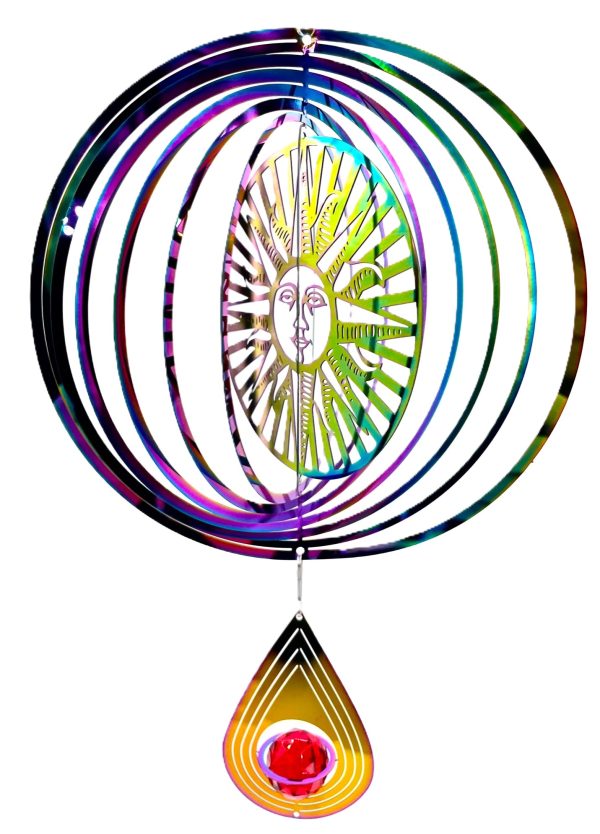 Medium Cosmo Wind Spinner Sunface - Regenboog Druppel