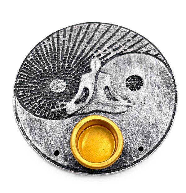 Yin Yang Meditatie wierook houder rond zilver (6 stuks)