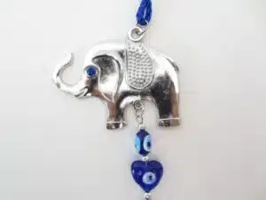 Blauwe Boze Oog Hanger met Olifant