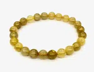 8mm Edelsteen Armband met Cadeaudoos - Gouden Haar Kwarts