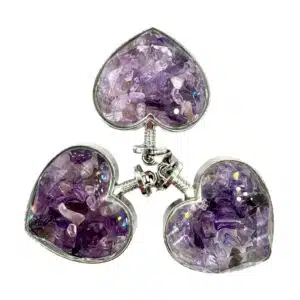 Edelsteen Hart Pendant - Amethyst (3st)