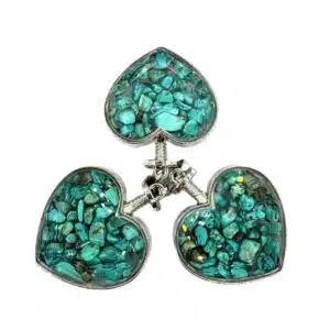 Edelsteen Hart Pendant - Turquoise (3st)